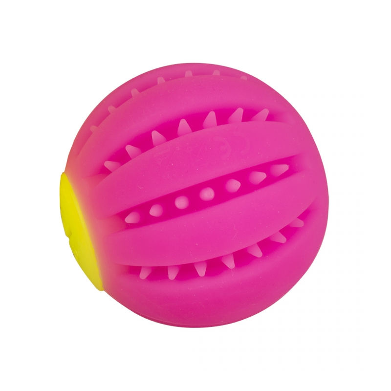 Дуво+ Мяч светящийся розовый 10 см, USB-зарядка, силикон, DUVO+