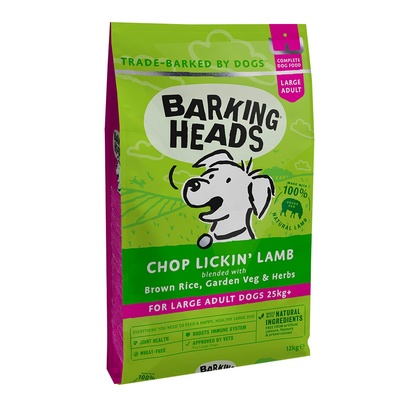 Баркинг Хедс Корм беззерновой для собак крупных пород Мечты о ягненке (Chop Lickin Lamb LARGE BREED) Ягненок/Рис, в ассортименте, Barking Heads 