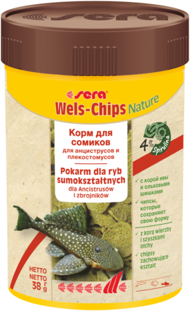 Сера Основной корм Wels-Chips Nature для сомов, чипсы, в ассортименте, Sera