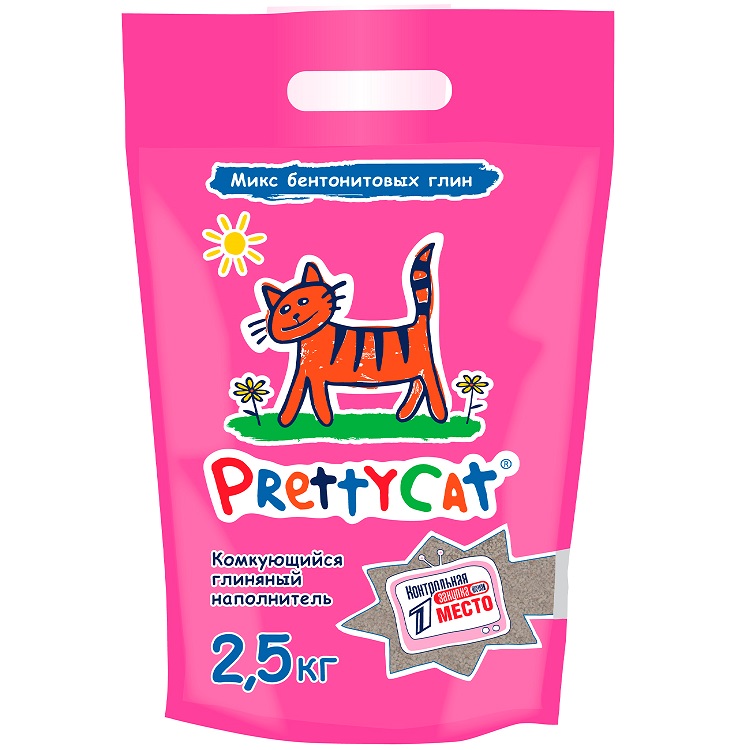 Претти Кэт Наполнитель Euro Mix бентонитовый комкующийся для кошачьих туалетов, в ассортименте, PrettyCat