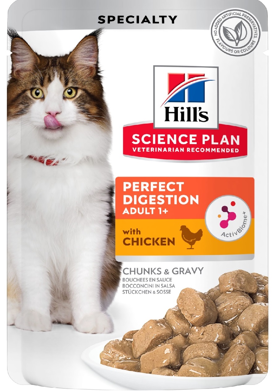 Паучи Хиллс Science Plan Perfect Digestion идеальное пищеварение для кошек, 24*85 г, Hills
