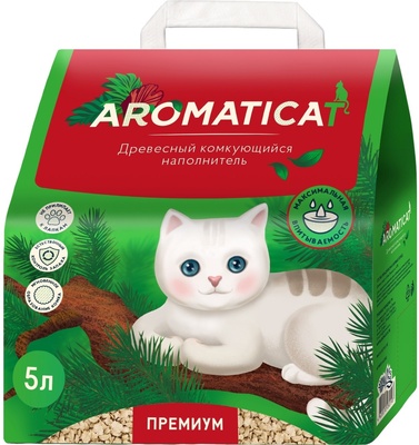 Ароматикэт Наполнитель древесный комкующийся Premium для кошек, грызунов, в ассортименте, AromatiCat