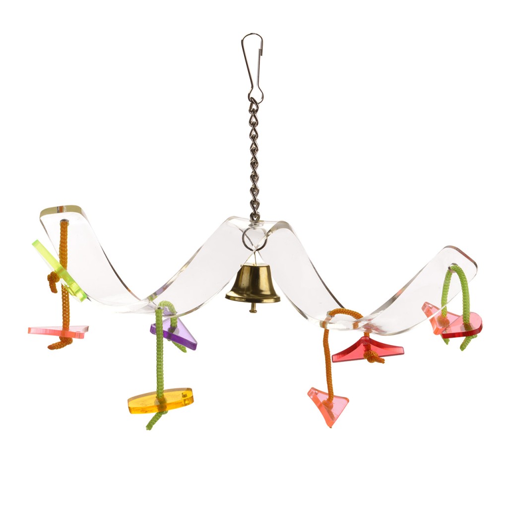 Хеппи Берд Игрушка фуражилка для птиц Спираль с колокольчиком, 26*7*24 см, Happy Bird