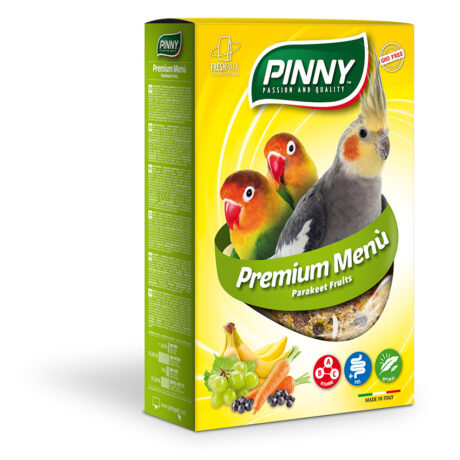 Пинни Корм Premium Menu Parakeets мягкий витаминный для средних попугаев, Фрукты, 800 г, Pinny