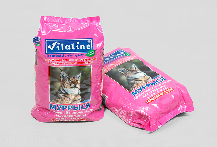 Виталайн Наполнитель древесный гранулированный Муррыся для кошек, в ассортименте, Vitaline