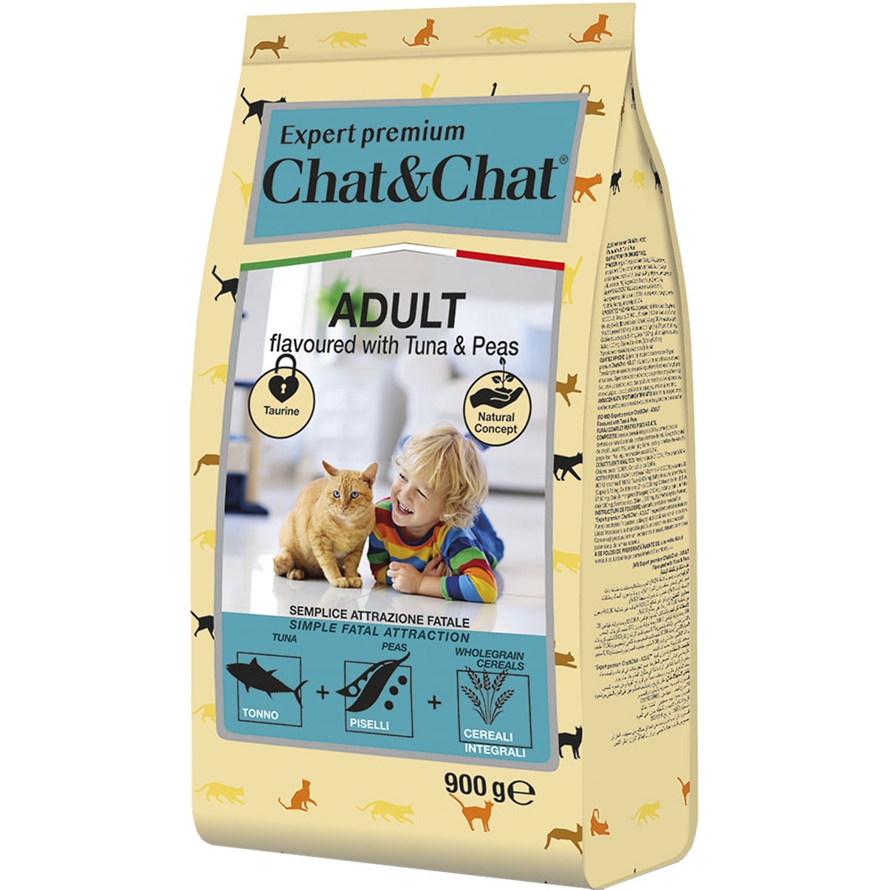 Чат Чат Эксперт Корм Premium Adult для кошек, Тунец/Горох, в ассортименте, Chat&Chat Expert