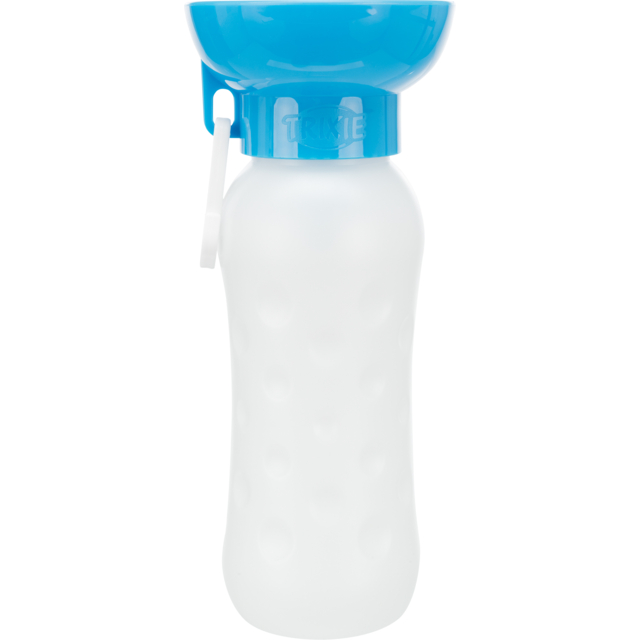 Трикси Бутылка дорожная с миской для короткомордых пород, 550 мл, пластик, в ассортименте, Trixie