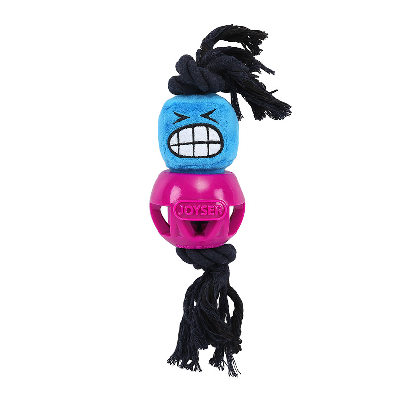 Джойсер Игрушка-трансформер Cageball Funhead Jack с мячом и пищалкой для собак, 37 см, розовый, резина, Joyser