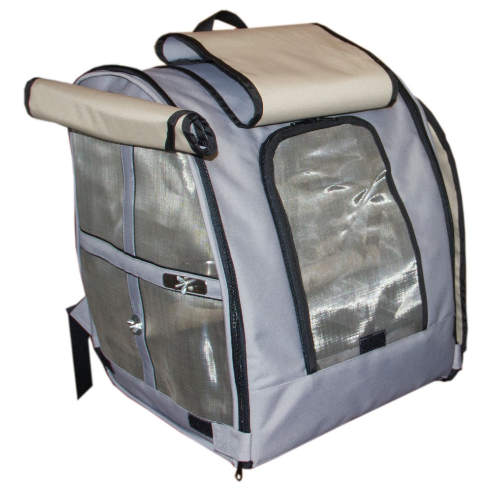 ПарротсЛаб Переноска-рюкзак для птиц PL2536 серый, 45*40*50 см, ParrotsLab