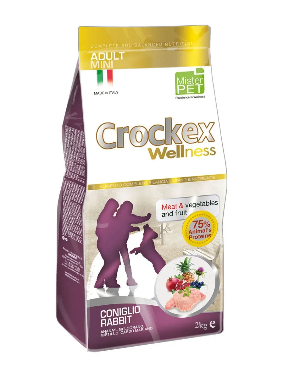 Крокекс Корм Coniglio Rabbit для собак мелких пород, Кролик/Рис, в ассортименте, Crockex Wellness