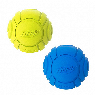 Нёрф Игрушка Мяч рифленый для собак, 6 см, 2 шт/уп., синий/зеленый, Nerf