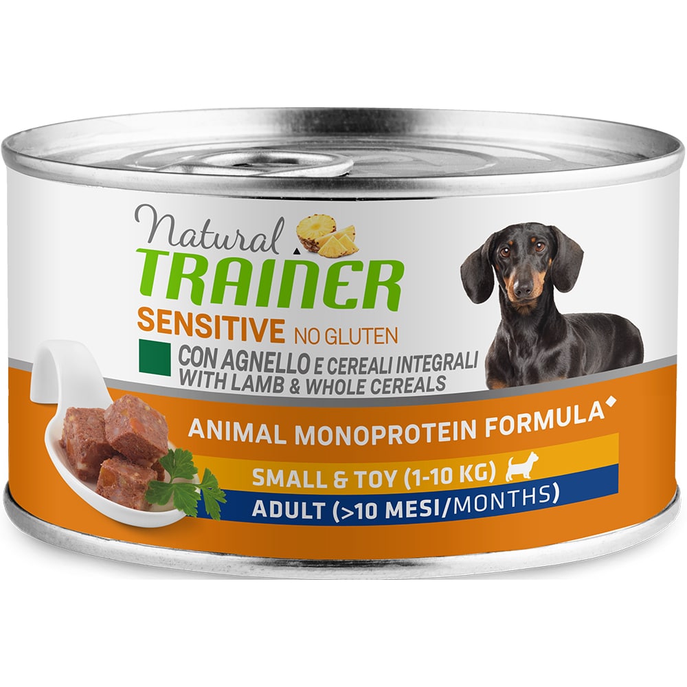 Трейнер Консервы Natural Sensitive No Gluten Adult Mini для собак мелких пород, в ассортименте, 24*150г, Trainer