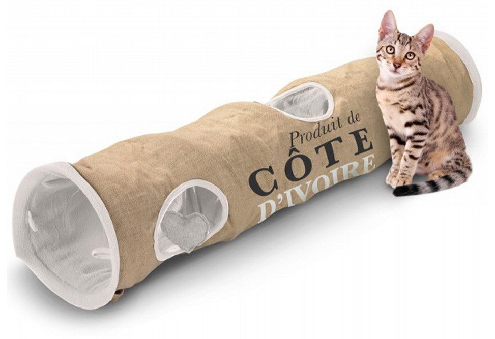 Эби Туннель для кошек Cote Divoire шуршащий бежевый 120*25 см Europet Bernina International