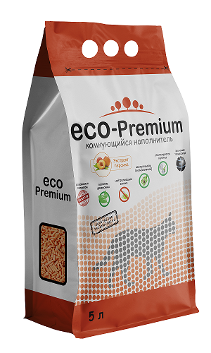 ЭКО-Премиум Наполнитель древесный комкующийся Персик для кошек, в ассортименте, ECO-Premium