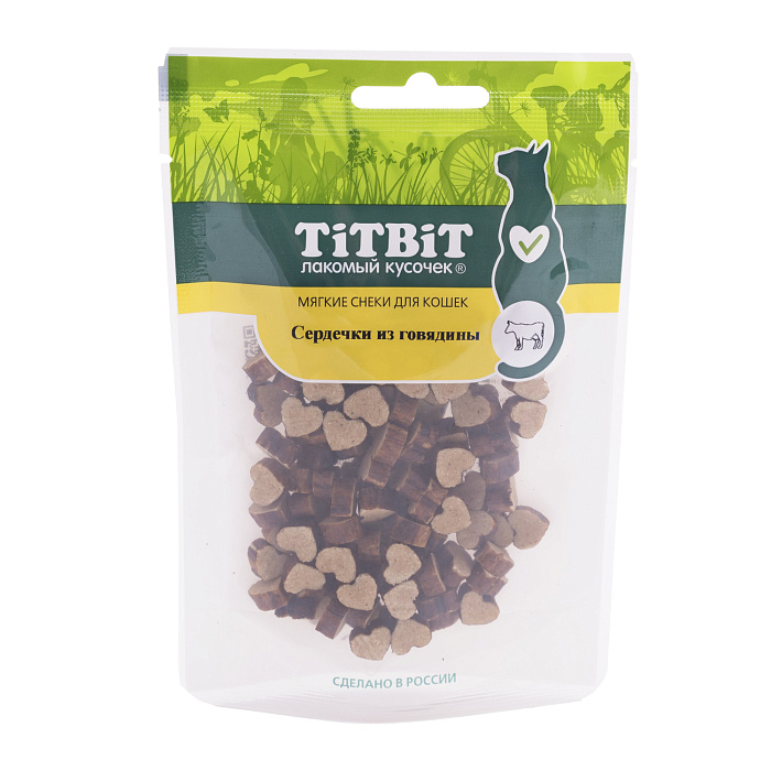 Титбит Сердечки из говядины для кошек, 40 г, Titbit