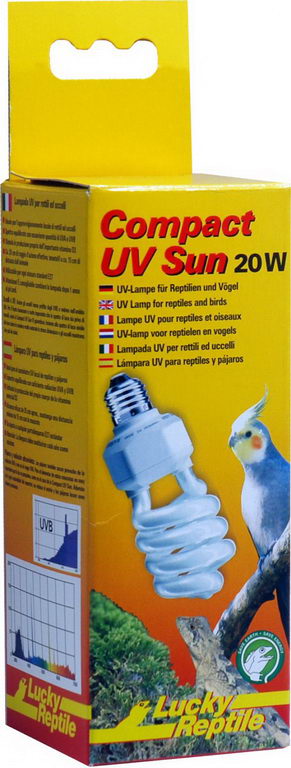 Лаки Рептайл Лампа для птиц Compact UV Sun 20 W, Lucky Reptile
