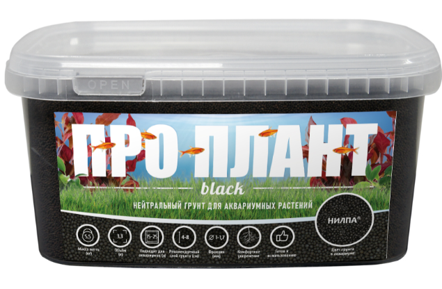 Нилпа Грунт Про Плант для аквариумных растений Black/dark, нейтральный, темный, 3,3 л/5,5 кг, в ассортименте
