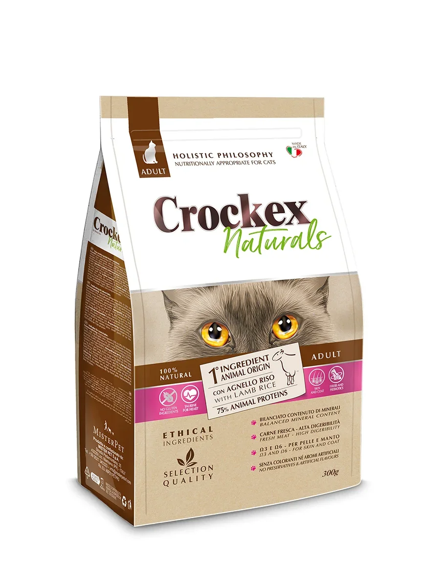 Крокекс Корм для кошек, Ягненок/Рис, в ассортименте, Crockex Naturals