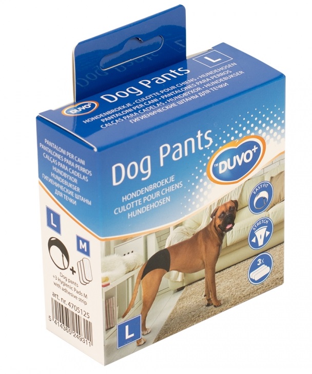 Дуво+ Трусы для собак гигиенические Dog Pants черные + 3 прокладки, в ассортименте, Duvo+