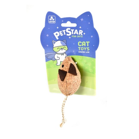 Пэт Стар Игрушка для кошек Мышка с мятой, 14 см, текстиль, Pet Star