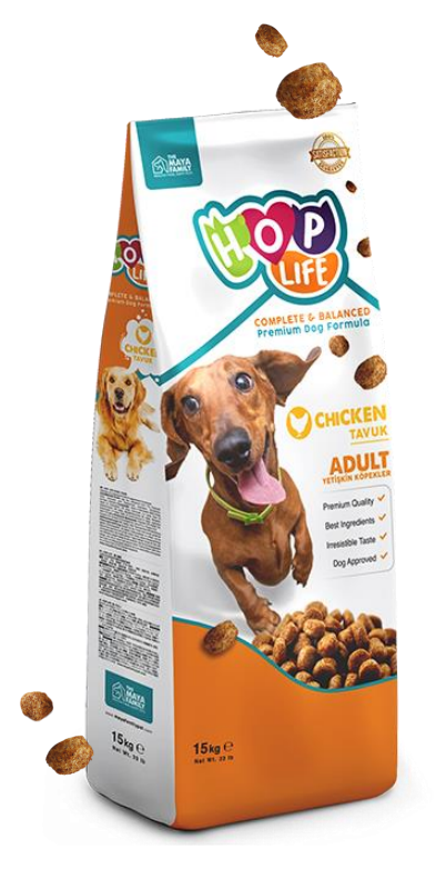 Хоп Лайф Корм Adult премиум-класса для собак, Курица, 15 кг, Hop Life