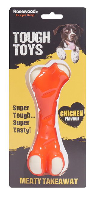 Роузвуд Игрушка Tough Toys Chicken Bone с ароматом курицы, в ассортименте, Rosewood