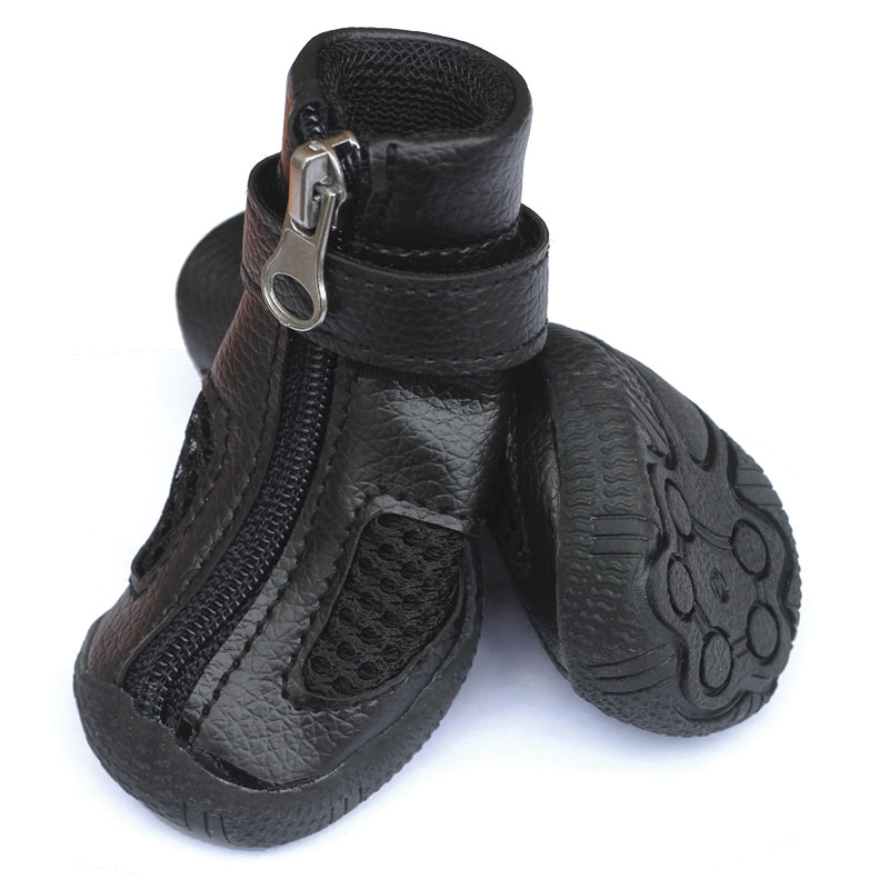 Триол Ботинки YXS216 для собак, 4 шт./уп., черный, искусственная кожа, в ассортименте, Triol