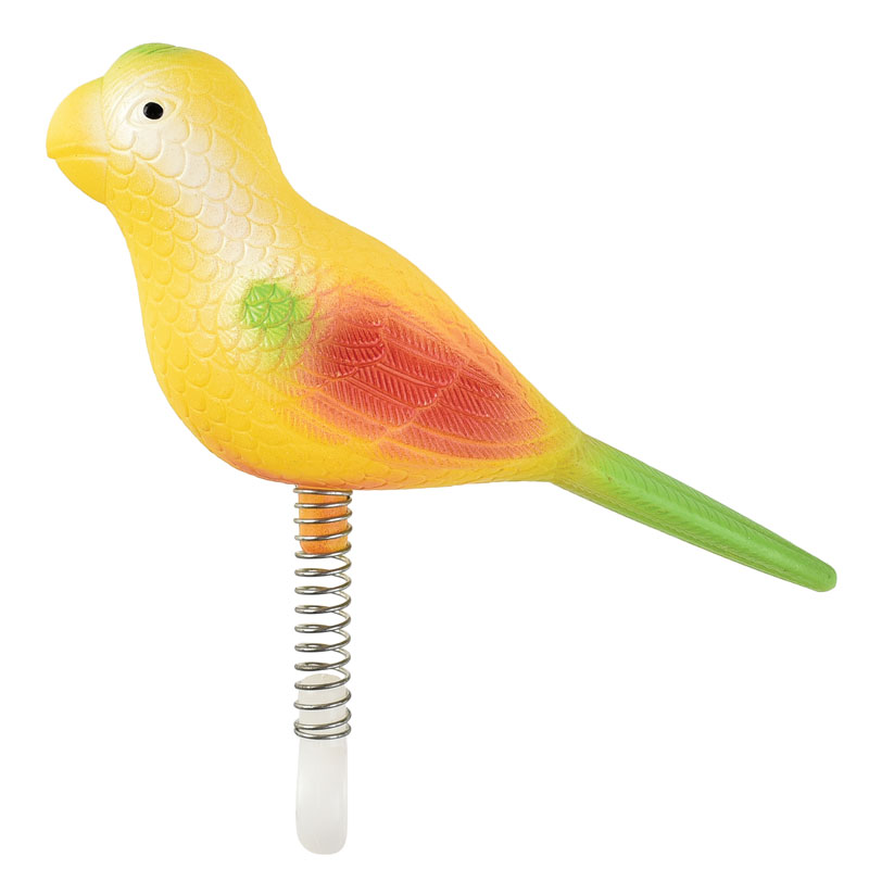 Триол Игрушка для птиц Птичка на пружине, 12,5*3,4*11,9 см, желтый, Triol