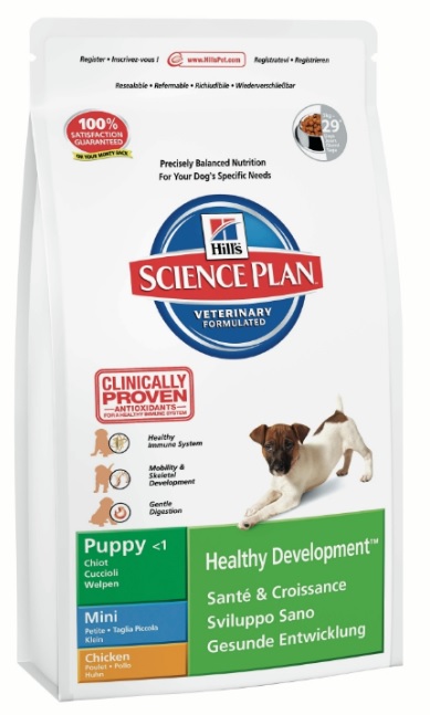 Корм Хиллс Science Plan Puppy Healthy Development Mini, Chicken для щенков мелких пород, Курица, 1 кг, Hills