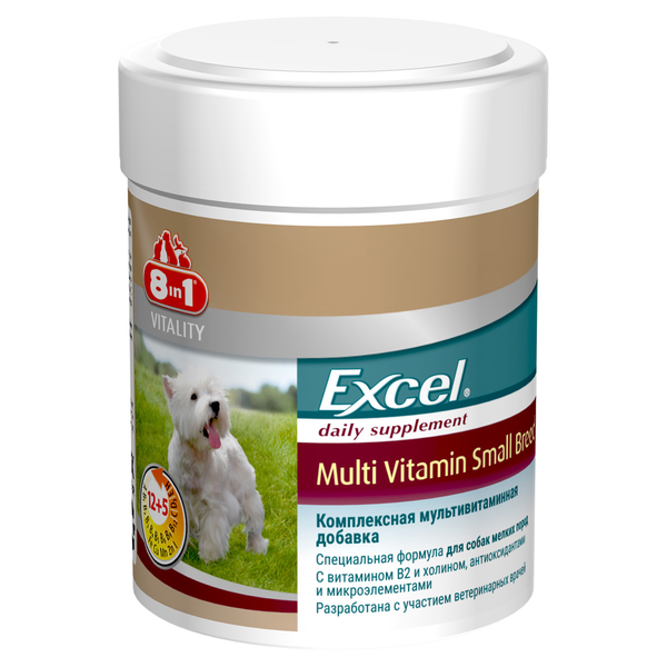 8 in1 Excel Мультивитамины для собак мелких пород, 70 таблеток