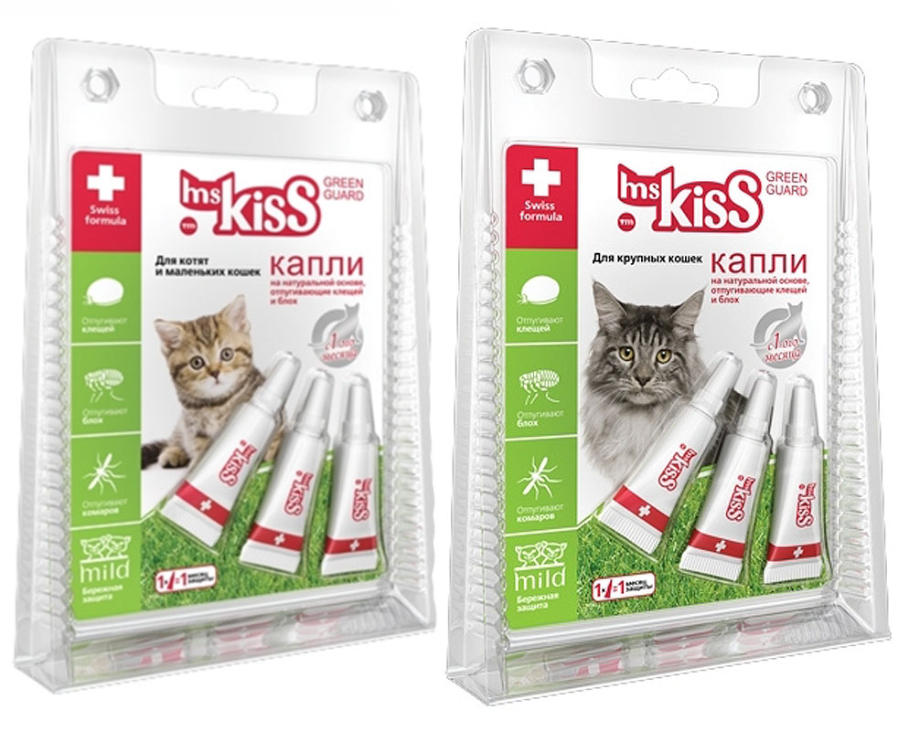 Мисс Кисс Капли репеллентные для кошек и котят, в ассортименте, Ms.Kiss