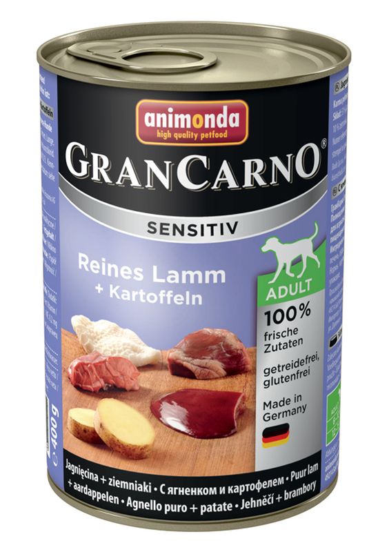Консервы Анимонда Gran Carno Sensitiv Adult для собак с пищевой аллергией и с чувствительным пищеварением, в ассортименте, 6*400 г, Animonda