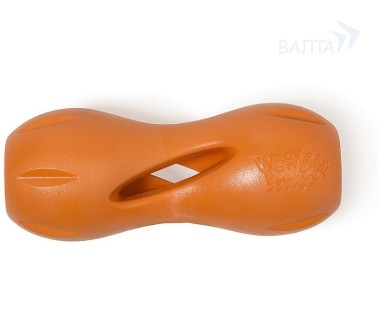 Зогофлекс Игрушка для лакомств Гантеля Qwizl оранжевая, в ассортименте, Zogoflex