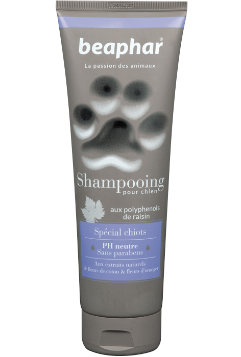 Беафар Французский премиум-шампунь Shampooing Special chiots для щенков с чувствительной кожей, экстракт ромашки, хлопка и апельсина, 250 мл, Beaphar