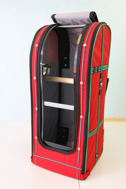 Переноска-рюкзак StePan для ары, 40*34*90 см, вес 4 кг, цвет красный, синий
