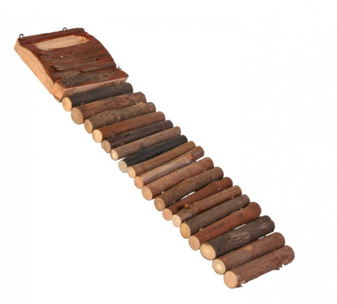 Трикси Деревянный мост-лесенка с углублением для лакомств, для мелких грызунов, 27*7 см, Trixie