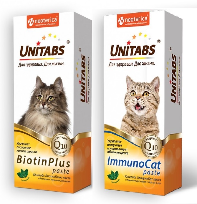 Unitabs Паста с биотином и таурином для кошек, в ассортименте, 150 г, Экопром