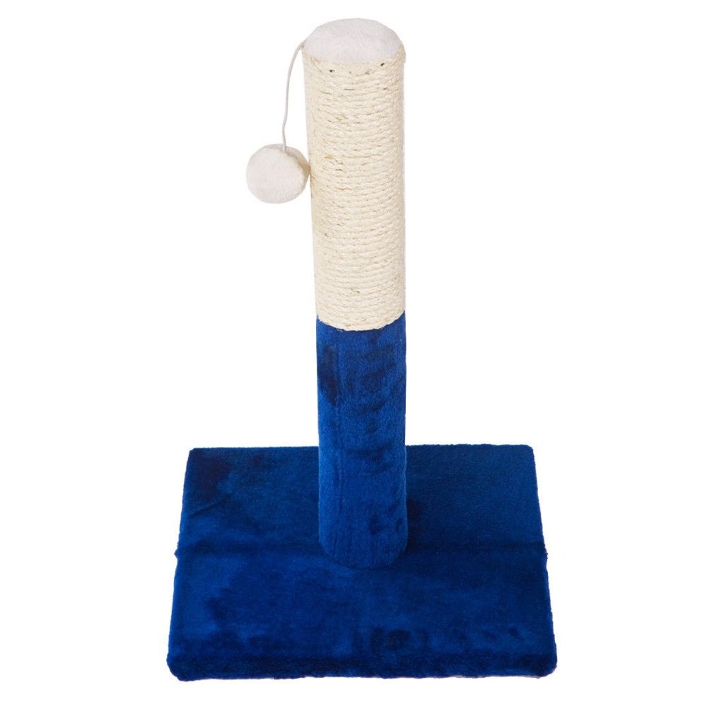 ПетЧойс Когтеточка-столбик с игрушкой, 30*30*43 см, белый с синим, Pet Choice