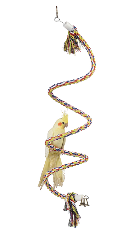 Брико Игрушка для птиц Веревочная спираль, 158 см, диаметр 1,7 см, Briko