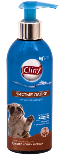 Экопром Шампунь-бальзам Чистые лапки Cliny K311 для собак и кошек, 200 мл