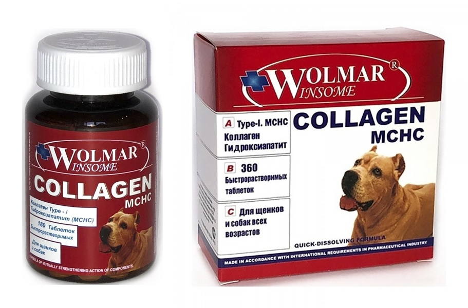 Волмар Винсом Мультикомплекс Collagen MCHC хондропротектор для щенков, юниоров и взрослых собак, в ассортименте, Wolmar Winsome
