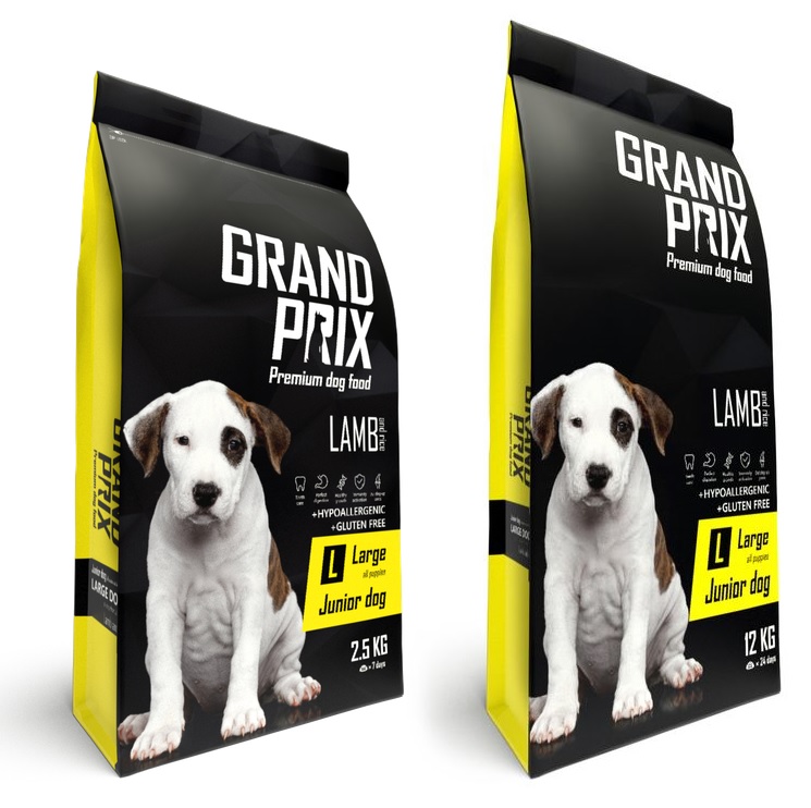 Гранд Прикс Корм сухой Large Junior для щенков крупных пород, Ягненок/Рис, в ассортименте, Grand Prix
