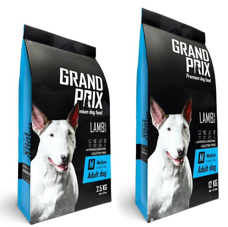 Гранд Прикс Корм сухой Medium Adult для собак средних пород, Ягненок/Рис, в ассортименте, Grand Prix
