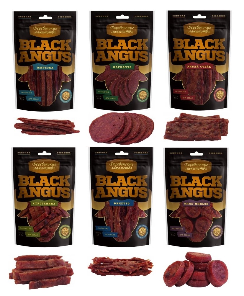 Деревенские лакомства Black Angus из говядины для собак, в ассортименте, 50 г