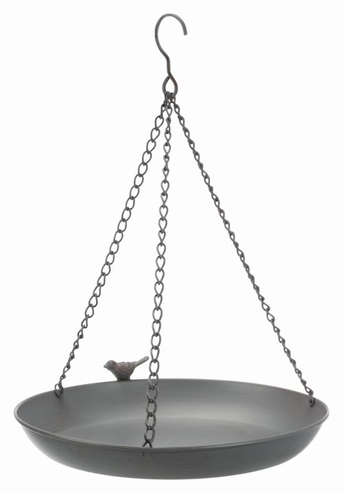 Трикси Миска для птиц и грызунов уличная подвесная серая, 2,2 л, диаметр 30 см, метал, Trixie