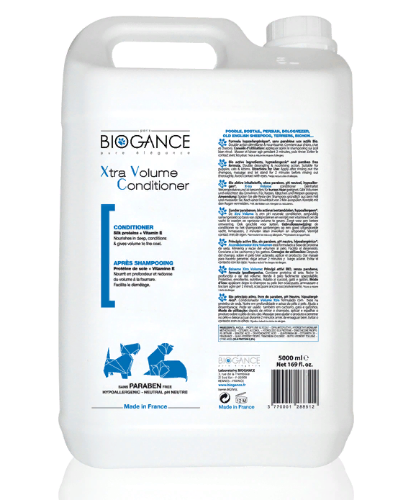 Биоганс Натуральный Био-Кондиционер Biogance Xtra Volume для увеличения объема, для собак и кошек, 5 л, Biogance