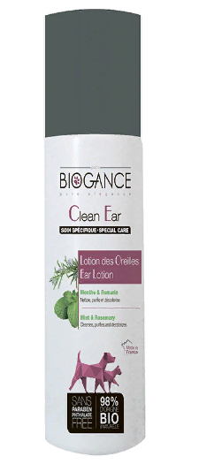 Биоганс BIO-лосьон для чистки ушей Biogance Clean Ears с экстрактом розмарина и мяты, для кошек и собак, 100 мл, Biogance