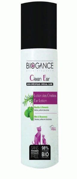 Биоганс BIO-лосьон для чистки ушей Biogance Clean Ears с экстрактом розмарина и мяты, для кошек, 100 мл, Biogance