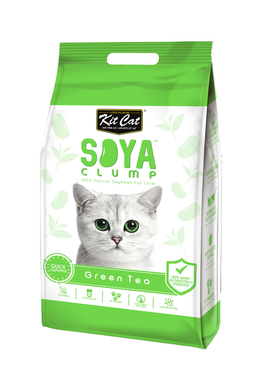 Кит Кэт Наполнитель SoyaClump Soybean Litter Green Tea соевый комкующийся, биоразлагаемый, Зеленый чай, в ассортименте, Kit Cat