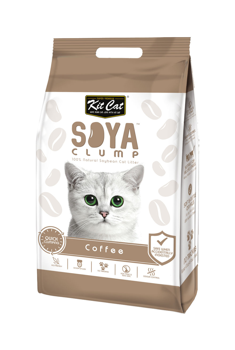 Кит Кэт Наполнитель SoyaClump Soybean Litter Coffee соевый комкующийся, Кофе, в ассортименте, Kit Cat 
